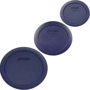 Pyrex 번들 - 3개 품목 (1) 7200-PC 2컵 7201-PC 4컵 7202-PC 1컵 파란색 플라스틱 뚜껑 미국 제조
