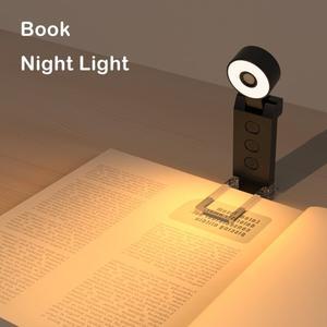 LED 북 램프 USB 충전식 독서등 휴대용 미니 클립형 라이트 시력 보호 야간 조명