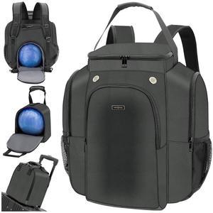 신발 보관 기능이 있는 DerHutzucker 2구 볼링 백팩 u2013 헤비 듀티 패딩 여행 가방, 인체공학적 스트랩, 남녀용 방수 디자인(DK 그레이)