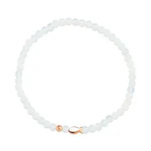 [비앤비골드] 14K 행운 물고기 골드볼 문스톤 소원 팔찌 CHB41108