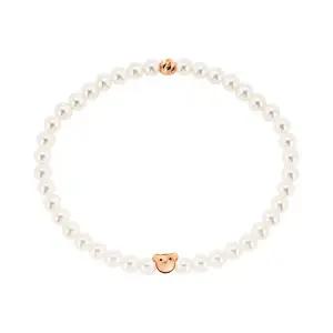 [비앤비골드] 14K 골드 곰돌이 컷팅볼 스왈진주 팔찌 SNB41106