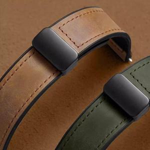 삼성 갤럭시 워치 8 44mm 40mm 8 클래식 46mm 울트라 2 스트랩 팔찌용 마그네틱 실리콘 가죽 밴드 (갤럭시