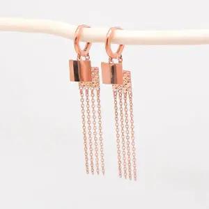 [오팔하우스] 14k 볼드한 스퀘어 드롭 원터치 귀걸이 OPDLE3236