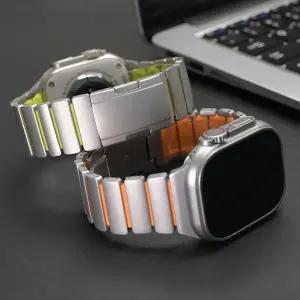 애플 워치 울트라 3 2 49mm 시리즈 11 10 46mm용 티타늄고무 밴드 iwatch 9 8 7 45mm 6 5 4 SE3 44mm용 럭