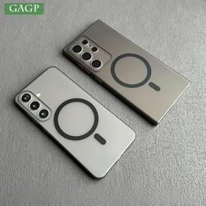 삼성 S25 S24 S23 Ultra S22 Plus 용 슬림 매트 Magsafe 케이스 Galaxy S24 Plus Capa 용 투명 0.3mm 초박형 PP 커버