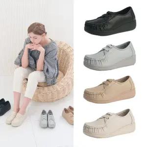 [올리] 소가죽 밴딩 컴포트화 5.5cm