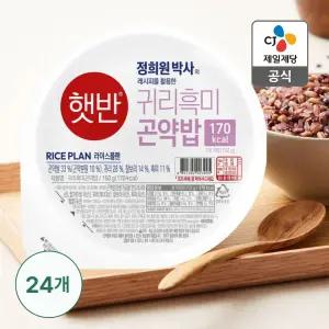 햇반 라이스플랜 귀리흑미곤약밥 150g, 24개
