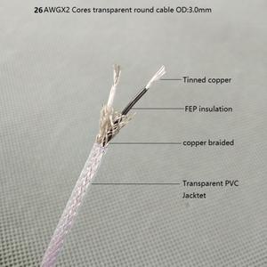 26AWGx2C FEP 절연 투명 PVC 차폐 케이블 펜던트 램프용 전선 LED 전원 조명 액세서리