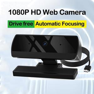 HD 1080P 웹 카메라 USB 카메라(마이크 포함) 자동 초점 PC 컴퓨터 노트북 화상 통화용 라이브 스트리밍 웹