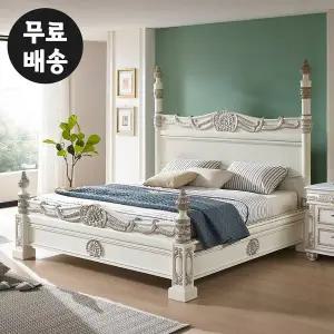 [벤티스가구]뉴엔 원목 침대프레임 엔틱 대형 최고급 2인용 부부 침대 틀 안방가구 라지킹(LK)