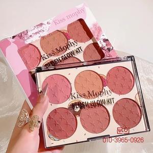 6컬러 블러셔 팔레트 워터프루프 내추럴 롱래스팅 고농축 브라이트닝 큐트 스타 프린트