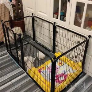 높이조절강아지울타리 이동식애견펜스 중형견실내안전문 강아지집 강아지