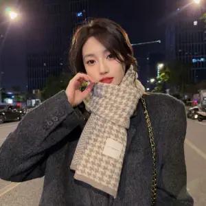 헤링본 체크 니트 여자 체커보드 롱 목도리 머플러/겨울목도리/체크머플러/여성목도리/남자머플러/가을