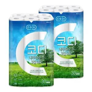코디 내추럴순수 3겹데코 20m 30롤 2팩