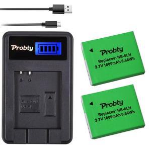 NB-6LH 배터리 2개 + Canon PowerShot D10 D20 D30 S95 SX260 SX540 SX700 HS 카메라 충전기