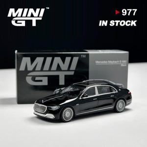 MINI GT 1:64 메르세데스 마이바흐 S680 블랙 합금 자동차 모델 977