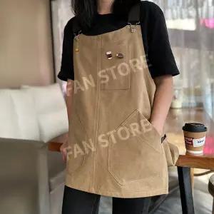 캔버스 앞치마 바리스타 조끼앞치마 밀크티 작업 미술