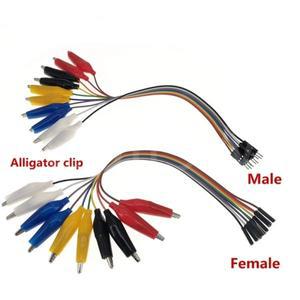 컬러 엔드 악어 클립 점퍼 와이어  암수 듀폰  리드 케이블  DIY  20cm  30cm