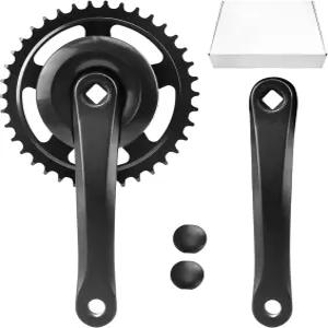 자전거 크랭크셋 38T/42T - 170mm 알루미늄 합금 암이 장착된 범용 사각 충전 싱글/1/6/7/8 스피드 여성용