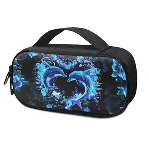 수호아지아 돌핀 플로럴 휴대용 쿨러 여행용 케이스 단열 가방 펜용 및 모니터 용품 사용하기 편리함