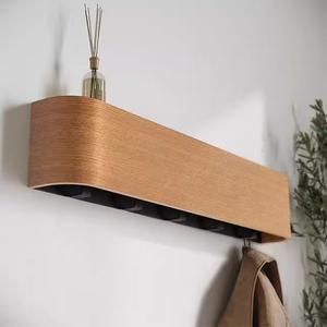 목재 코트 랙 벽걸이형 모던 도어 장착형 정리함 5개의 후크 벽 선반 침실 복도호환용 보관 솔루션