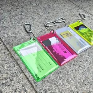 2포켓 투명 카라비너 카드홀더 버카 명함 학생