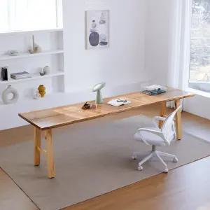 우드슬랩 북미산오크 통원목 책상테이블 2400/맞춤제작가능/유리막UV코팅