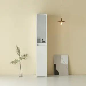 [우아미가구]파준빈 멀티 300 틈새 수납장 거울도어형