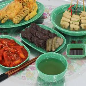 [토마톰스]뉴트로 도자기 분식그릇 분식집 사랑세트 8P