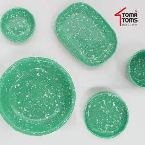 [토마톰스]뉴트로 도자기 분식그릇 혼밥/혼술세트 5P