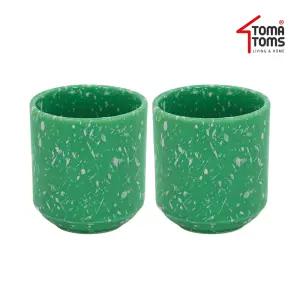 [토마톰스]뉴트로 도자기 분식그릇 물컵 x 2인