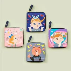 캐릭터 휴대용 동전 보관함 여행용 작은 지갑 동전 영수증 캐릭터 러블리