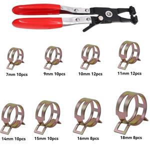 80개 7mm-18mm 플라이어 스프링 밴드 타입 진공 호스 파이프 클램프 저압 에어 클립 자동차용