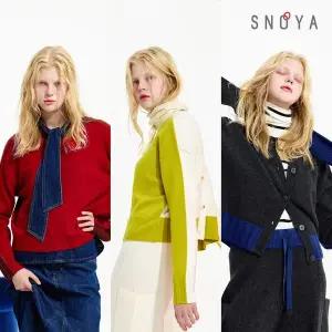 [하프클럽/신세계]스노야 호주산 울100 컬러배색 2WAY 가디건()