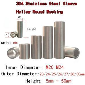 YXxfeYTE M20 내경 23/24/25/26/27/28/30mm 외경 304 스테인리스 스틸 슬리브 중공 원형 부싱 케이싱 와셔