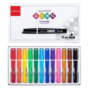 유성매직 118AJB82 트리마 세트 12색 330 사각닙