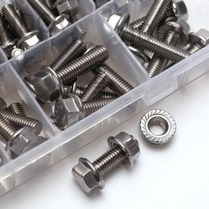 132개 스테인레스 스틸 육각 플랜지 볼트 DIY M6 플레이트 M8 M5 프로젝트용 세트 너트