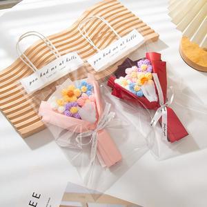 졸업꽃다발 미니 크로셰 꽃 부케 여신 축제 포장 결혼 선물 손님용 졸업 발렌타인 데이