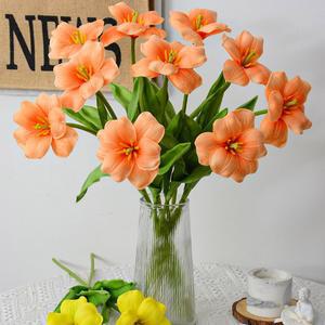 졸업꽃다발 터치 핸드 필 PU 오프닝 튤립 신부 부케 꽃꽂이 재료 웨딩 룸 홈 꽃 장식