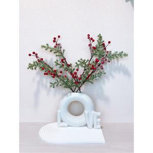 졸업꽃다발 크리스마스 인공 소나무 따기 레드 베리 스템 홈 장식 꽃 및 축제 부케 1