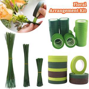 졸업꽃다발 꽃 재배 테이프 자체 접착 꽃다발 스템 종이 포장 꽃집 DIY 와이어 스틱 공급 웨딩 장식