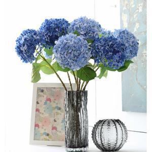 졸업꽃다발 아름다운 실크 인공 꽃 수국 꽃다발 홈 파티 웨딩 거실 장식 액세서리 58cm