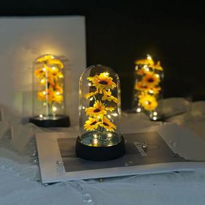 졸업꽃다발 해바라기 영원한 꽃 어머니의 날 발렌타인 데이 크리스마스 졸업 시즌 휴일 장식 작은 장식품 1PC