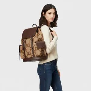 공식매장AS가능) )풀구성품 점보 GG 캔버스 백팩 카멜 678829