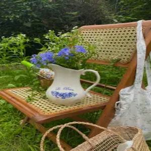 프렌치 시골풍 블루 소품 꽃병 플라워 인테리어 세라믹 패턴