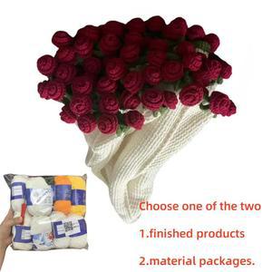 꽃다발담요 완성 장미 담요 스웨터 손으로 꽃다발 크로 뜨개질 은방울꽃 DIY 재료 키트 던지기