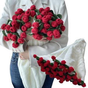 꽃다발담요 DIY 재료 장미 꽃다발 담요 손으로 패키지 원사 크로 뜨개질 은방울꽃