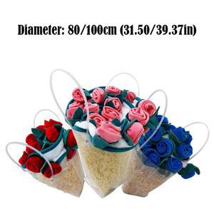 꽃다발담요 패션 완제품 장미 담요 플란넬 부드러운 꽃다발 고백 선물을위한 낮잠 휴대용