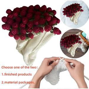 꽃다발담요 완성 DIY 장미 담요 스웨터 손으로 꽃다발 크로 뜨개질 은방울꽃 재료 키트 던지기