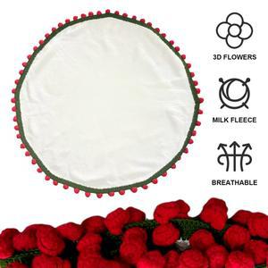 꽃다발담요 꽃다발 담요 장미 은방울꽃 수제 롤업 편안한 크로셰 어머니날을 위한 부드러운